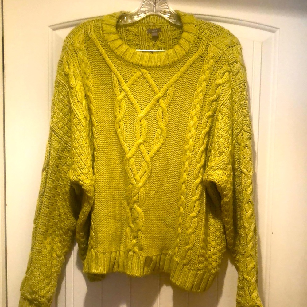 Aerie mustard/lime chunky sweater